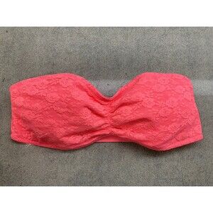 Victoria Secret PINK Bandeau Bra Bralette Large Pink Lace. Excellent Condition.